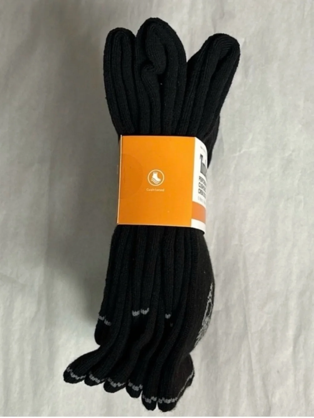 New Timberland Socks 6 Pair Men’s Black Performance Cushioned Crew Casual Socks